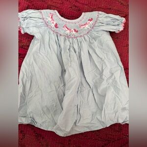 Blue and Pink Smocked Dress